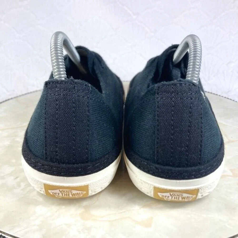 Vans Ecocush Circle Vee Lace-up Shoes Womens Sz 10 Black Low Top Casual Sneakers